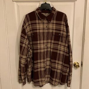 Duluth Trading Men's Flapjack Fleece-lined Relaxed Fit Shirt Jacket Burgundy 2XL